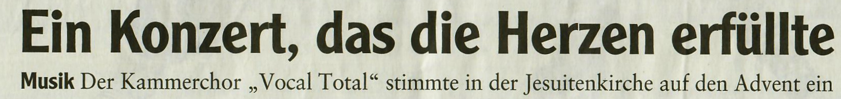 Artikel Adventskonzert Mindelheim